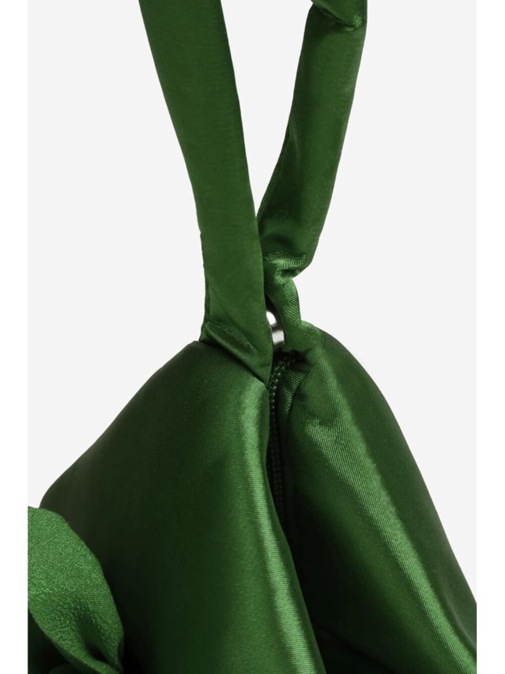 〽️ Women’s Green Satin Flower Triangle Clutch Wristlet Purse Evening Bag - Picture 6 of 6